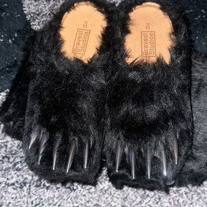 Bravest Studios Black Furry Claw Footwear